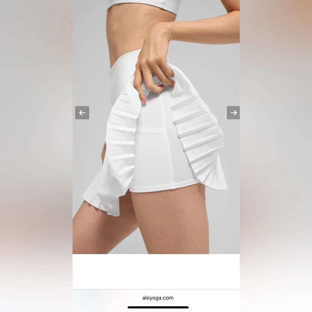 ALO Yoga Grand Slam Tennis Skirt in White